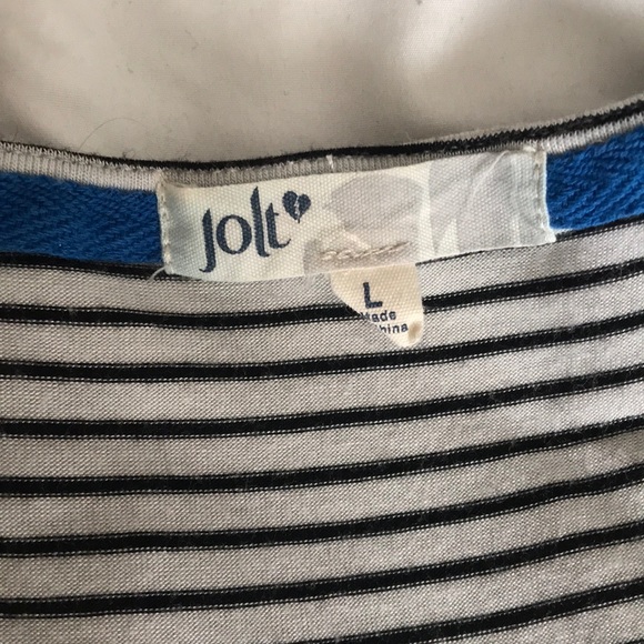 Jolt striped short sleeve tee with tie top - Picture 2 of 4